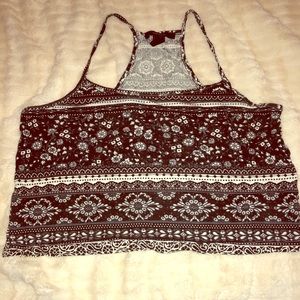 Forever21 Black and White Floral Top